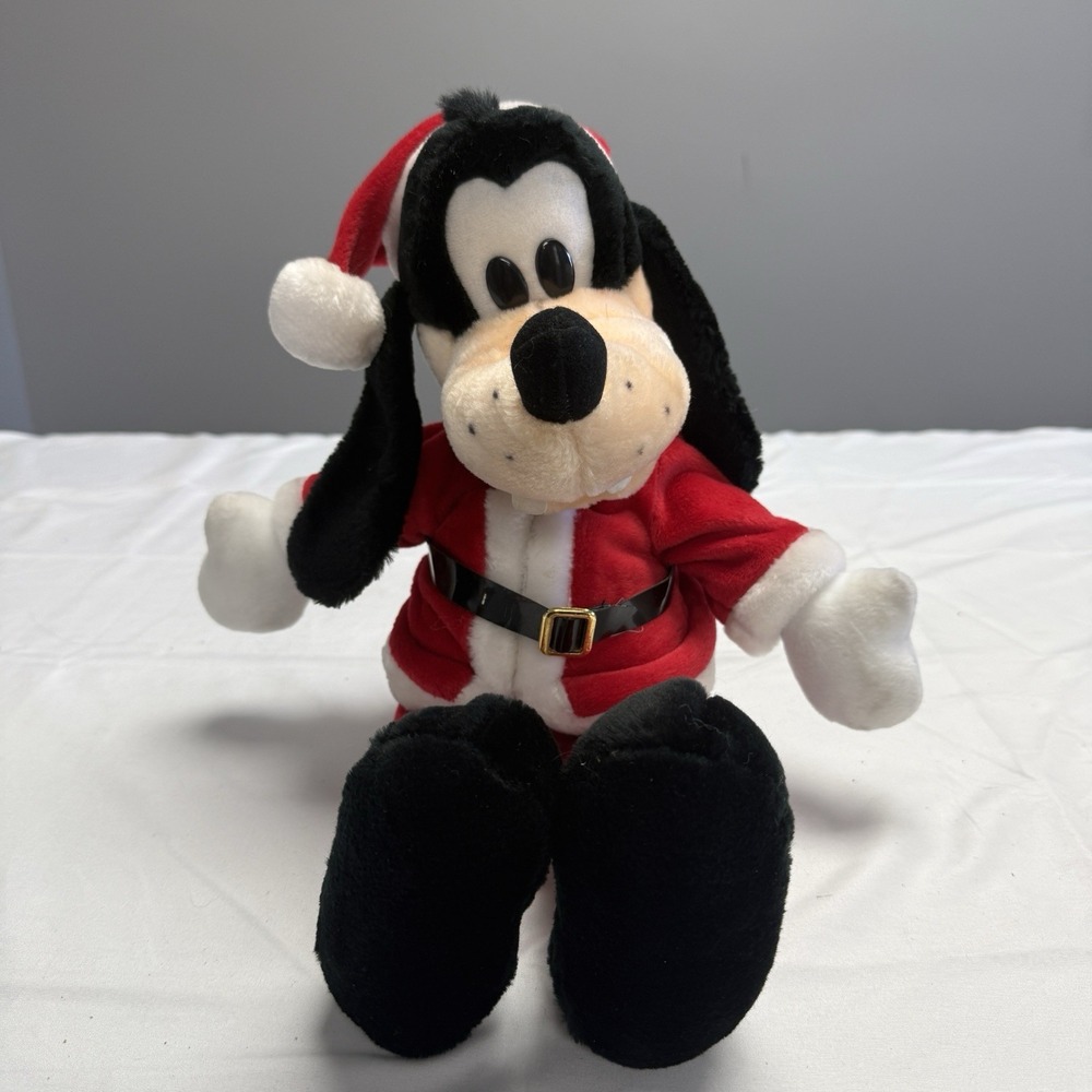 Disney Goofy Santa Claus Plush 18" Macy's Exclusive 1990's Christmas Vintage